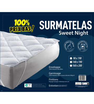 Sweetnight Surmatelas 160x200 cm Microfibre, Surmatelas Anti